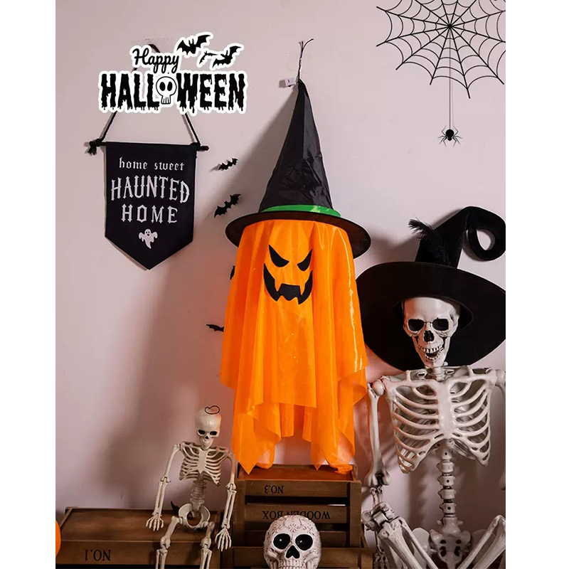 Halloween Led Decorations Outdoor Hanging Ghosts with Witch Hats