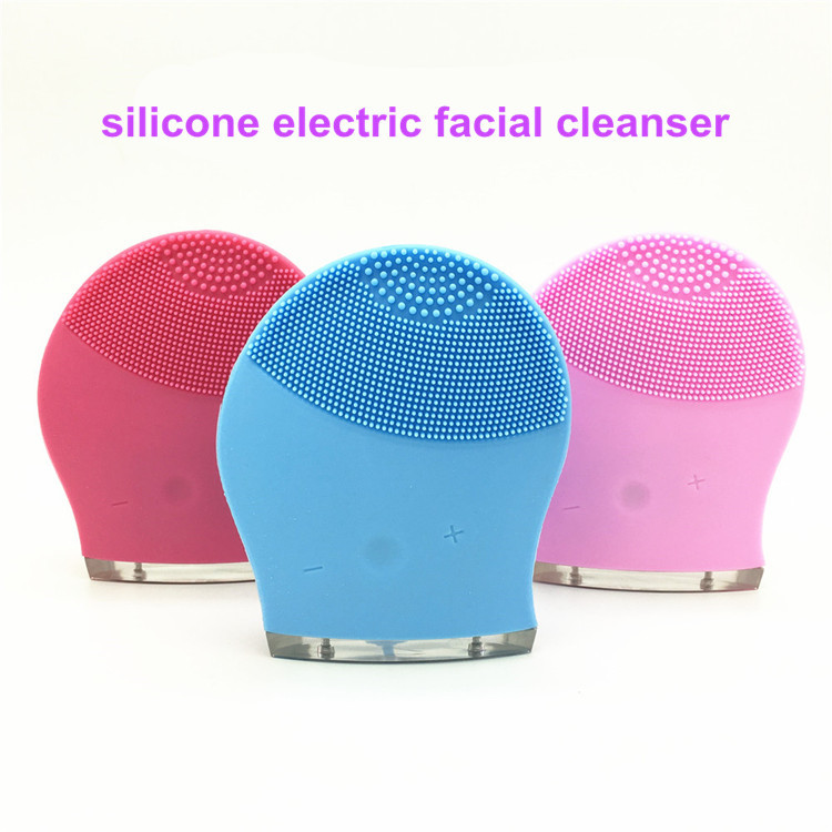 Sonic Electric Face Cleanser Massager Brush Silicone Facial Cleansing Brush Skin Care Pore Cleaning Portable USB Rechargeable Waterproof