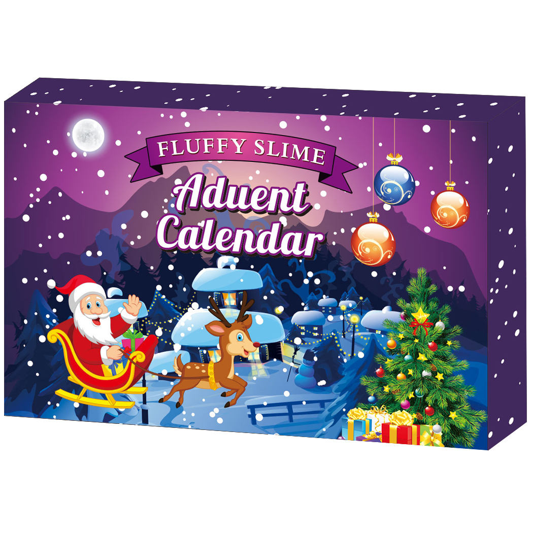 Christmas Advent Calendar 24Pcs Different Countdown Calendar Toy DIY Slime Kit Surprises Funny Christmas Gift for Kids Girls Age 4-8