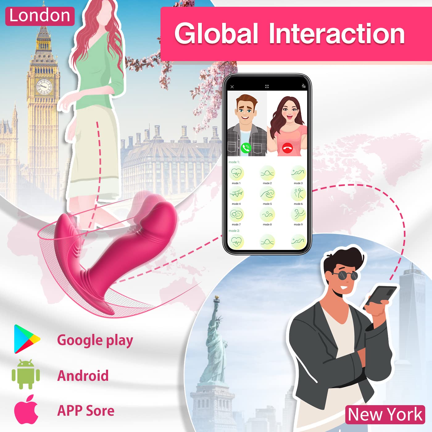 Wearable Vibrator Couples Sex Toys  Adult Toys G Spot Vibrator Thrusting Dildo G-spot Nipple Stimulation Anal Plug Orgasm Wireless App Control