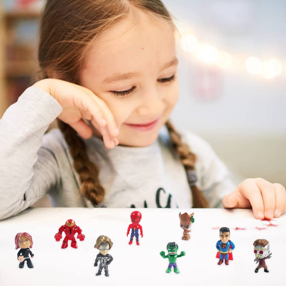 Christmas Countdown Calendar Advent Calendar Christmas Holiday Toys 24 PCS Superhero Action Figures Super Hero Display Gifts for Kids and Fans
