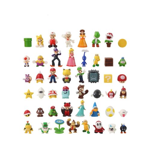 48Pcs Super Mario Bros Action Figures Cartoon Model Toys Kids Fan Gift Decor