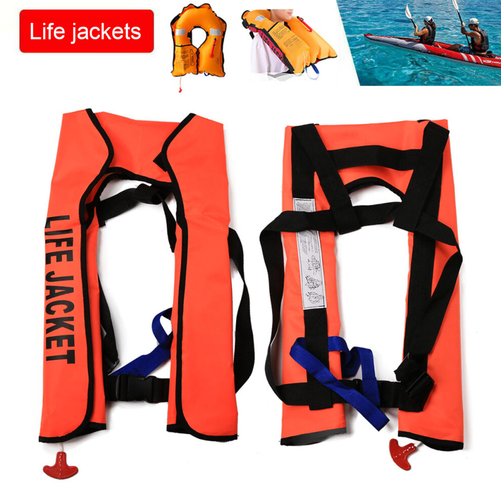 (RED) Adult automatic life jacket 150N life jacket buoyancy aid water sports