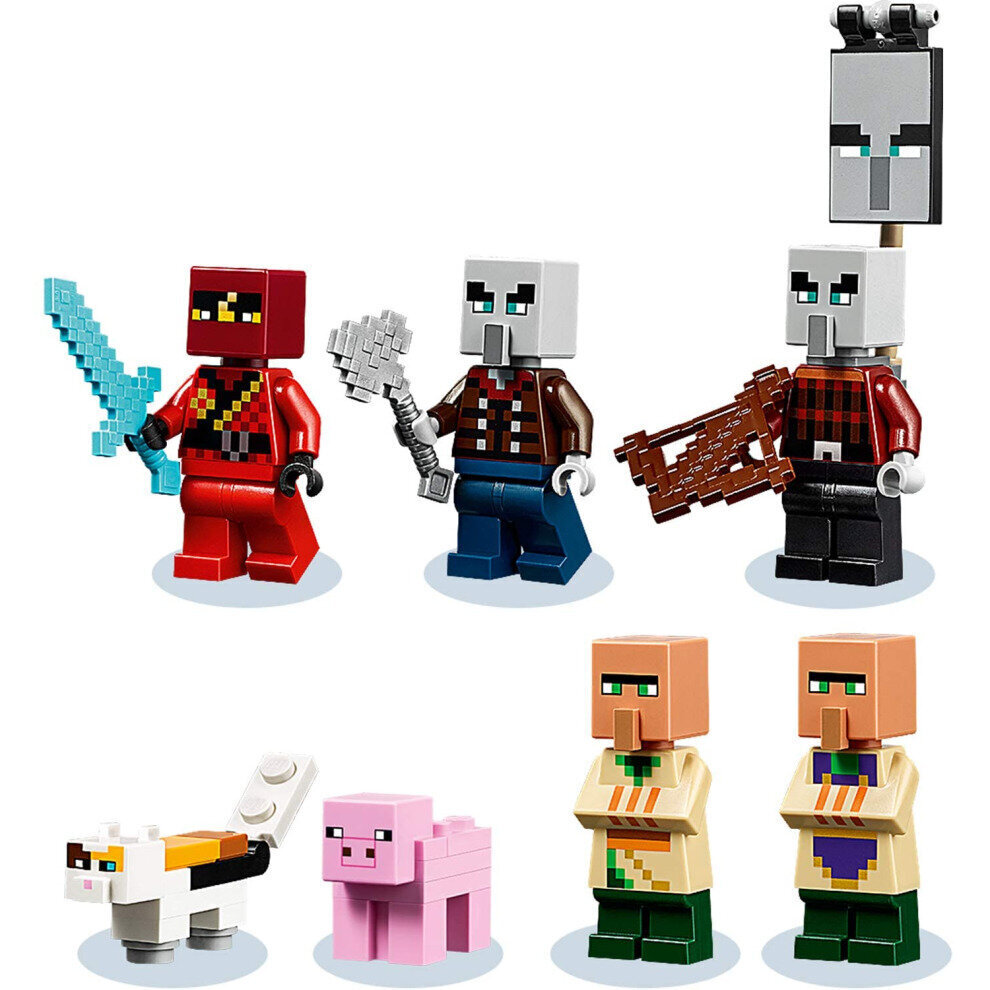 The Illager Raid Village Building Set Minecraft My World Series Minecraft Building Toys Set Fit LEGO