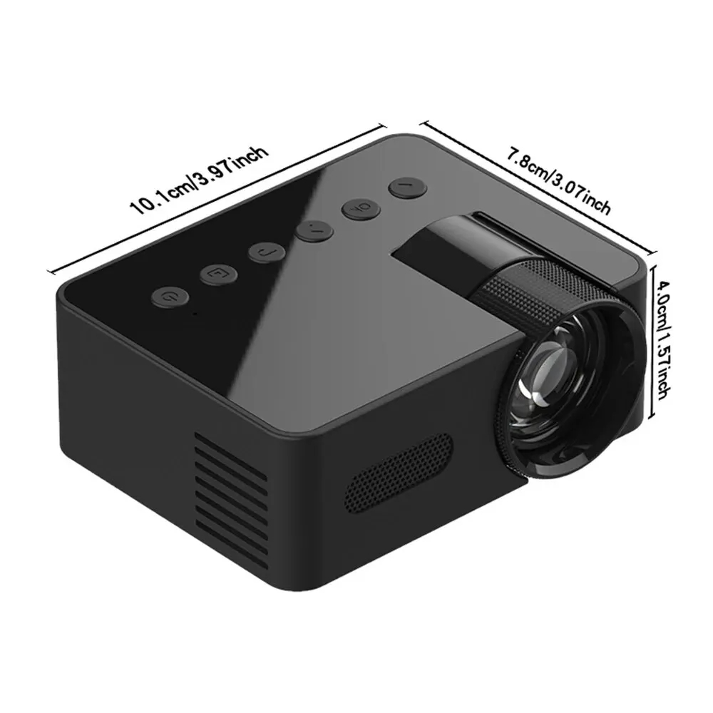 USB Home Mini Portable Projector Small Wireless Same Screen Phone Projection Black