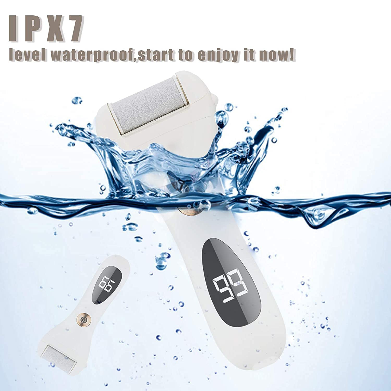 Electric Foot File Pedicure Remover Feet Hard Skin Shaver Rechargeable Waterproof Tools Foot Scrubber Pedicure kit for Cracked Heels and Dead Skin