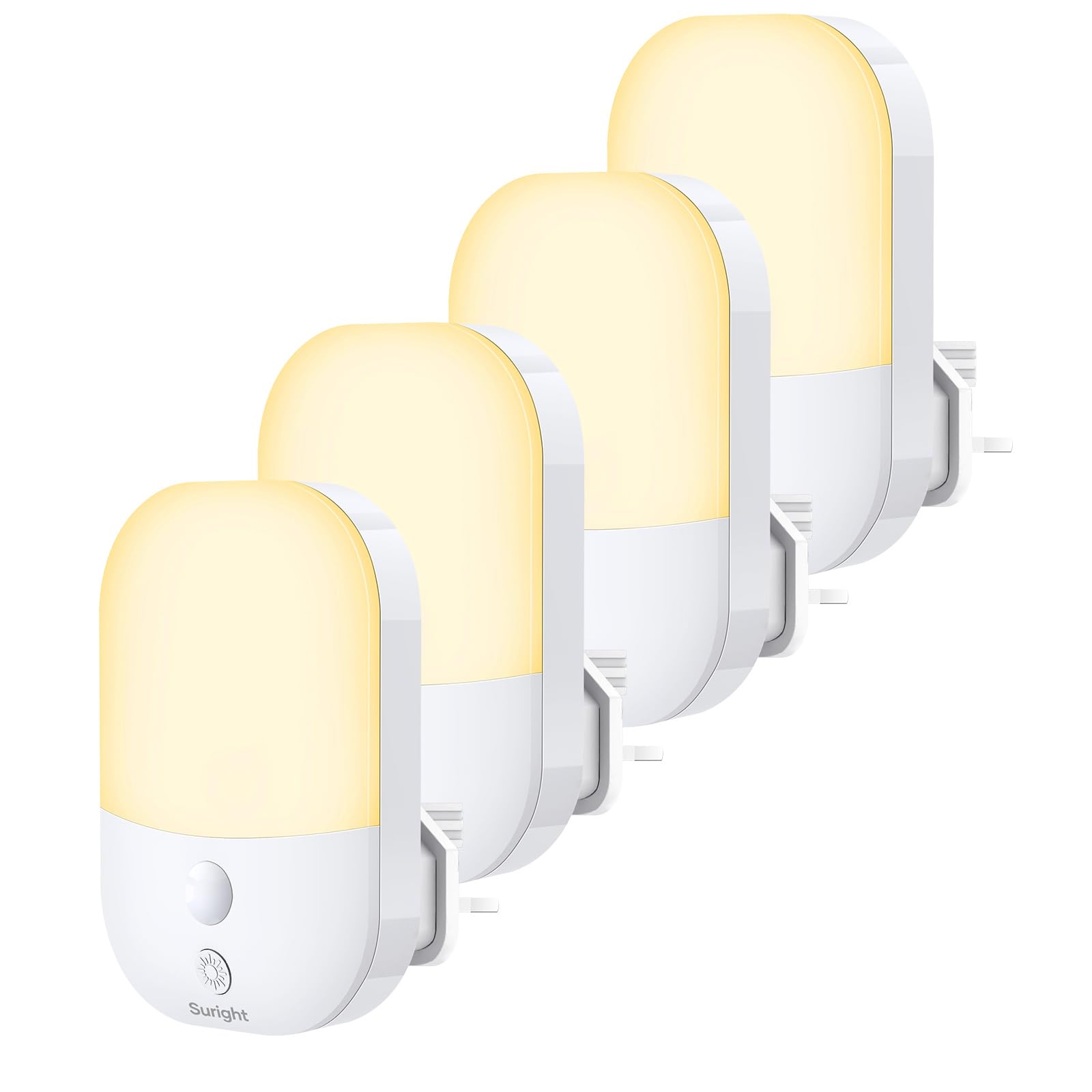 (1 Pack) Night Light Plug in Walls Night Light with 5 Levels of Brightness and Dusk to Dawn Photocell Sensor Night Light Kids for Children Room Stairs Hallway Bedrooms Garage