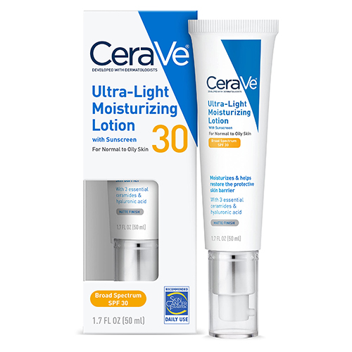 CeraVe Ultra Light Face Lotion Face Moisturizer with Sunscreen SPF 30 for Daily Use