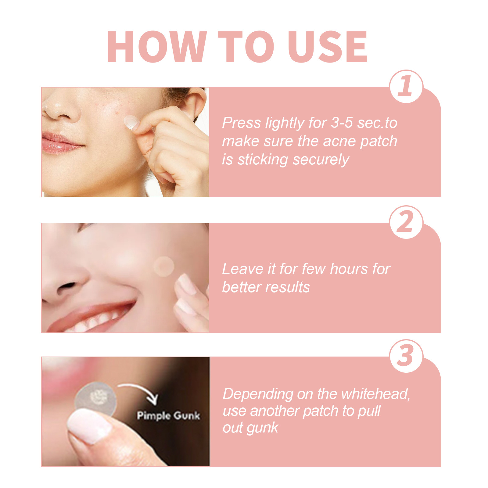 (1 PC) Face Patches For Pimples Microneedles Drying Patch Blemish Covering Repair Stickers Invisible Anti Acne Spots Marks Concealer Care Absorbing All Day