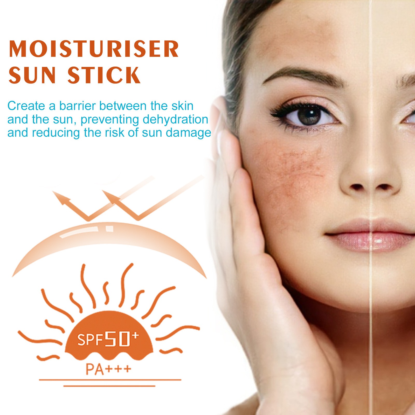 Jaysuing Moisturizing Protective Stick Protection Refreshing Non Sticky Sunscreen Rod Isolated Protection Waterproof Sweat Proof UV Resistant Skin Care Cream