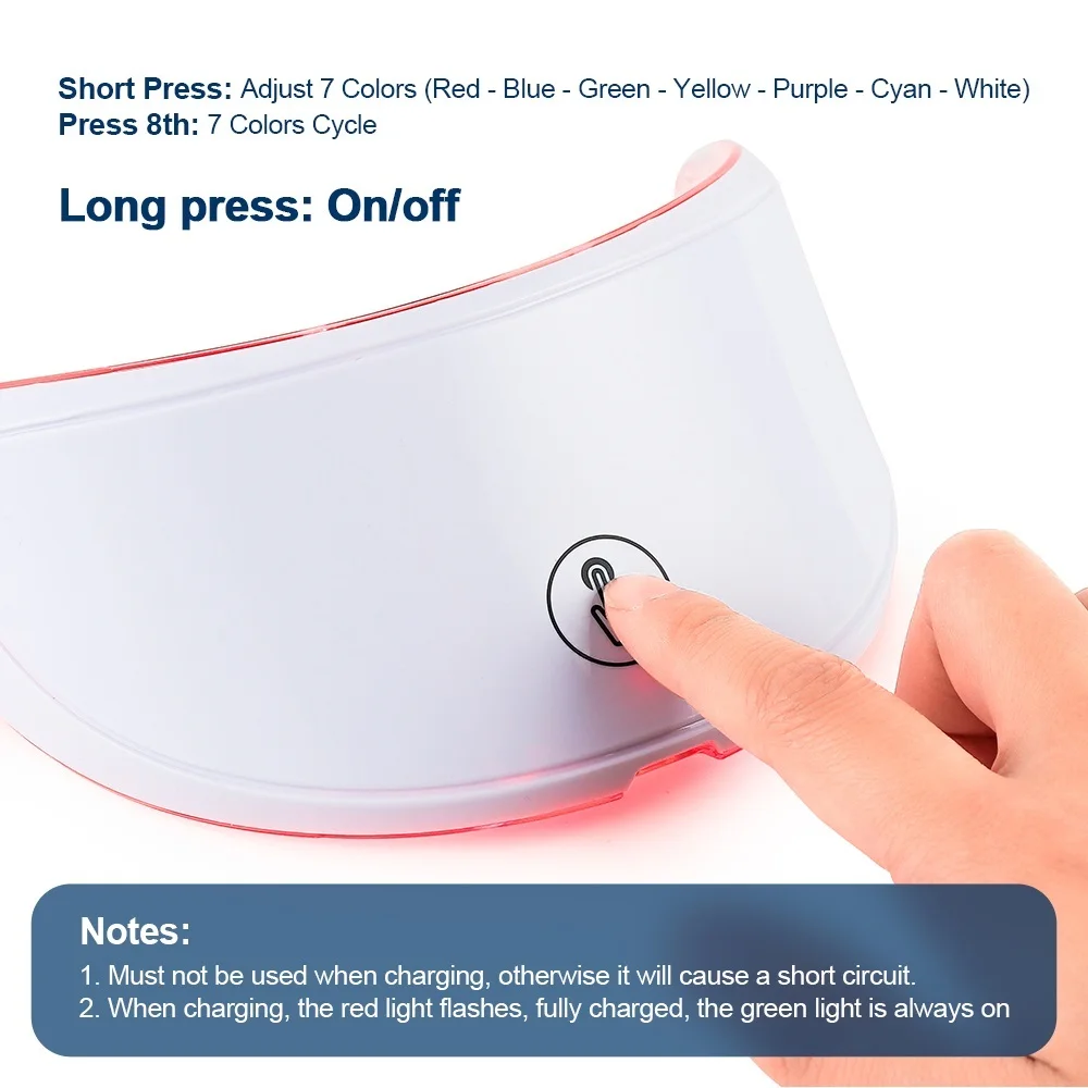 Neck LED Mask 7 Colors Photon Neck Beauty Mask Neck Wrinkle Remover Skin Rejuvenation Tightening Brightening Lifting Device Anti Wrinkle Skin Care