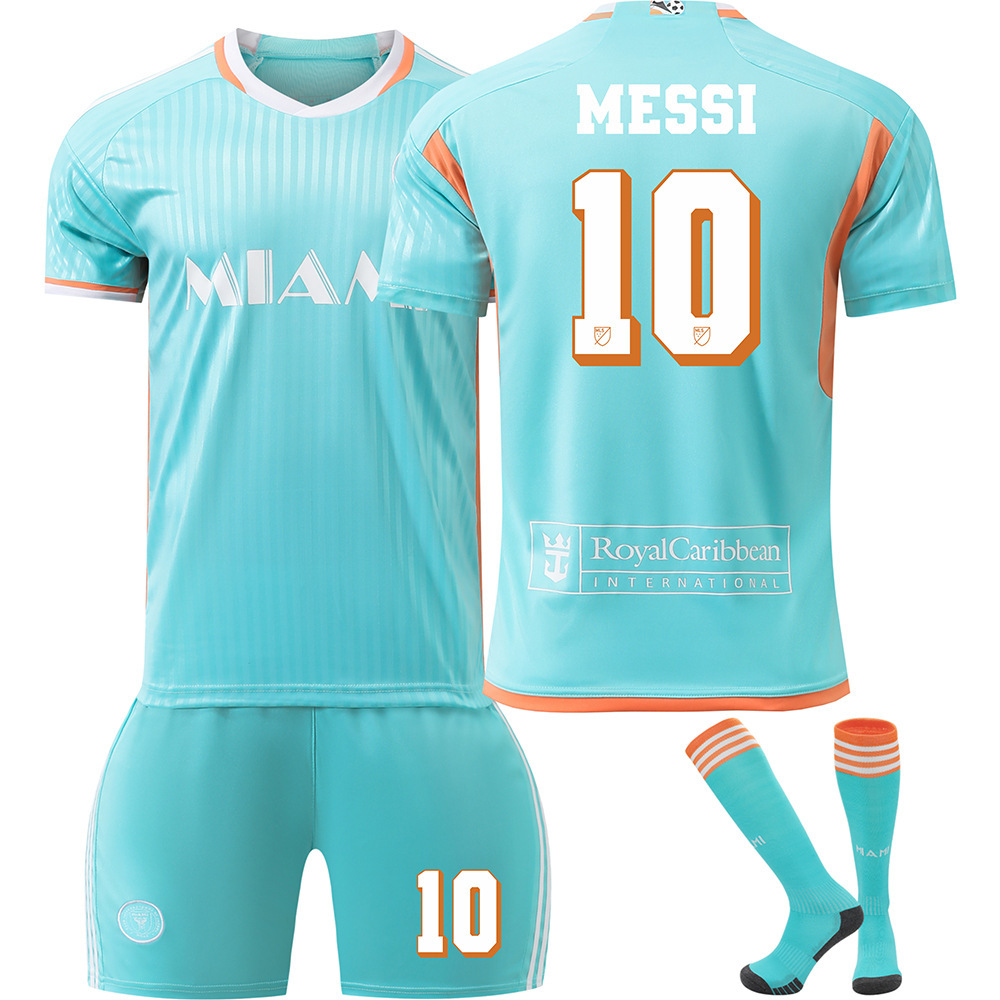 (Kids 16) 24/25 Inter Miami Away #10 Messi Football Jersey Set with Socks