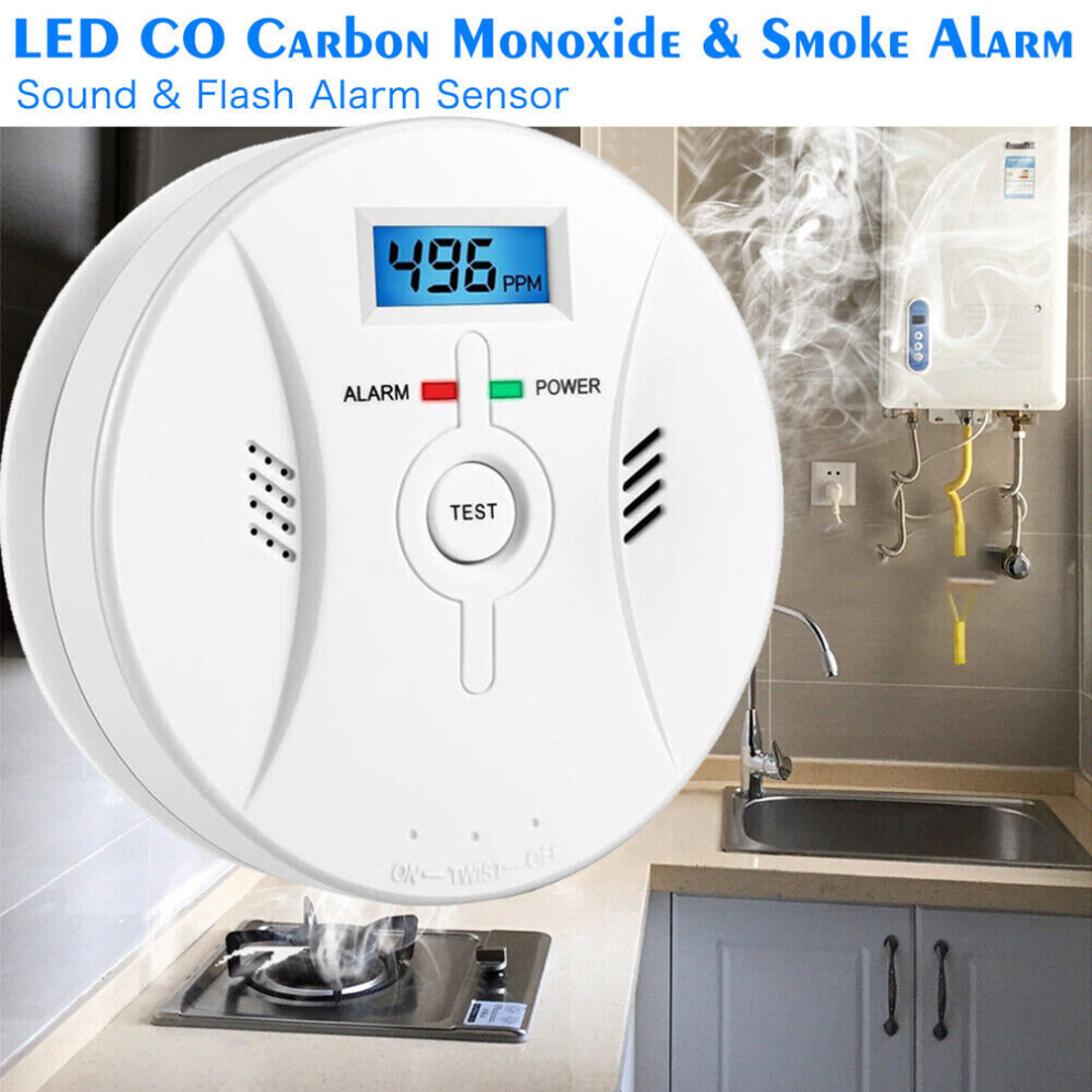 Carbon Monoxide(CO) Smoke Detector Alert Battery Operated Combination Alarm