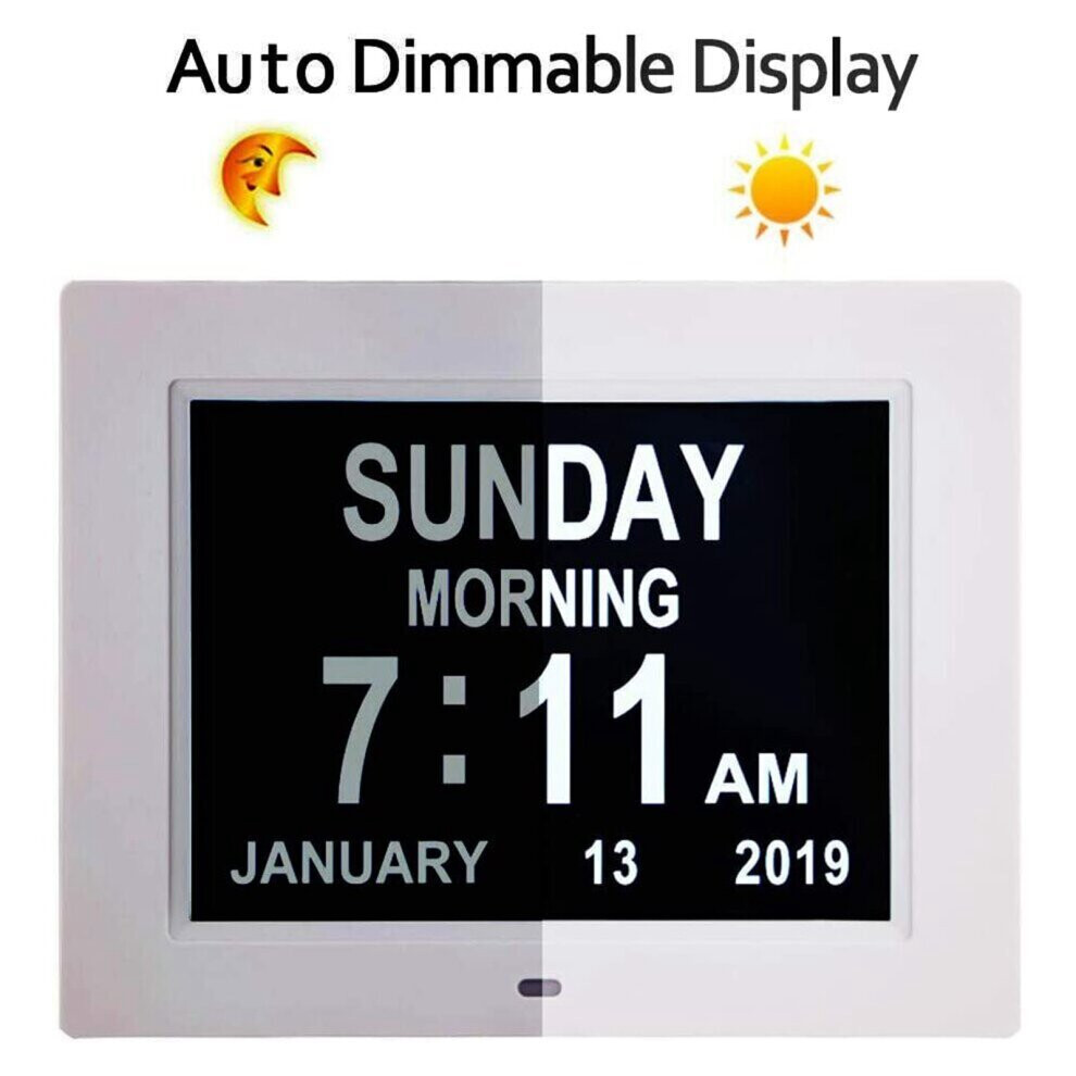 Dementia Clocks Calendar Clock Digital Day Date Alarm Clock Large 7 In
