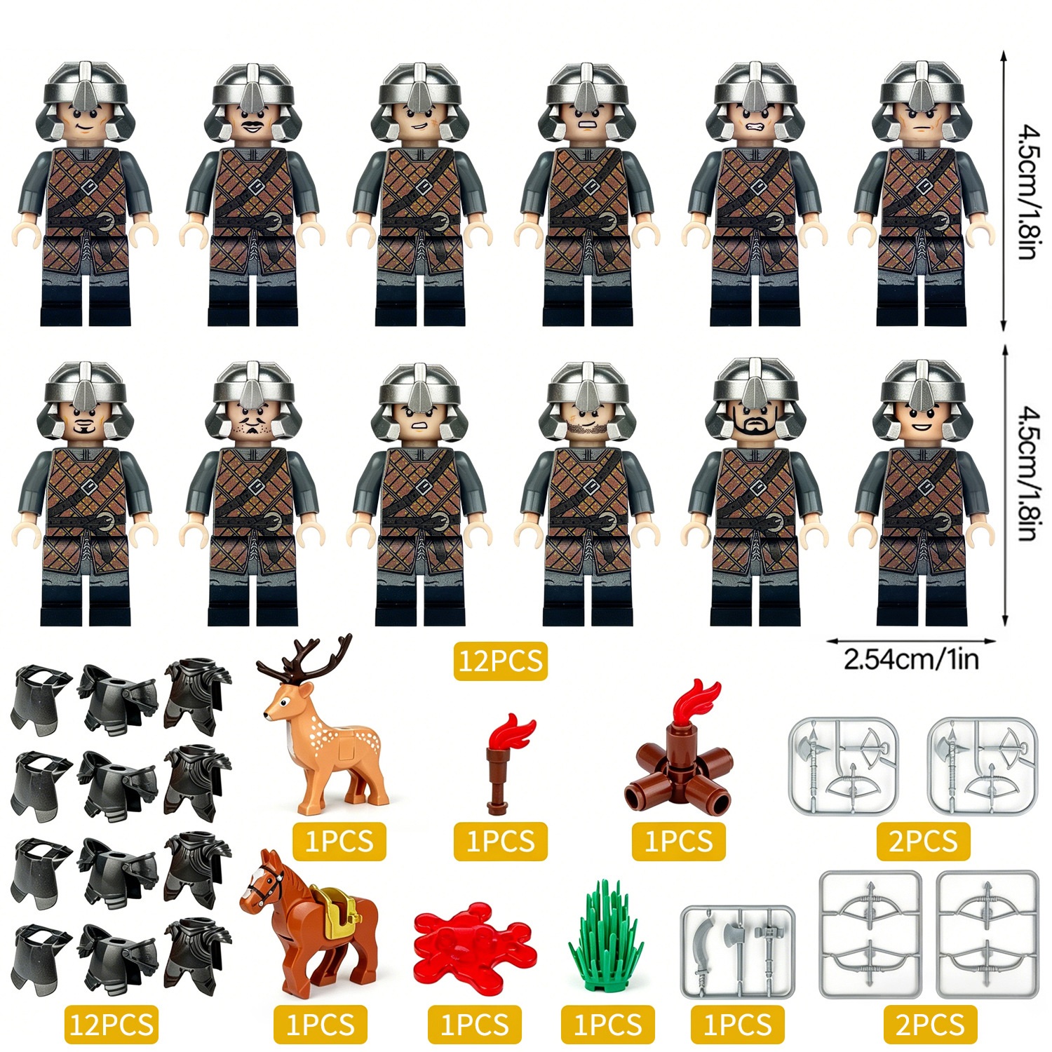 Building Blocks Set Werewolf Corps Hunting Soldiers Minifigure Toy Collection Set with Multiple Military Weapons Accessories