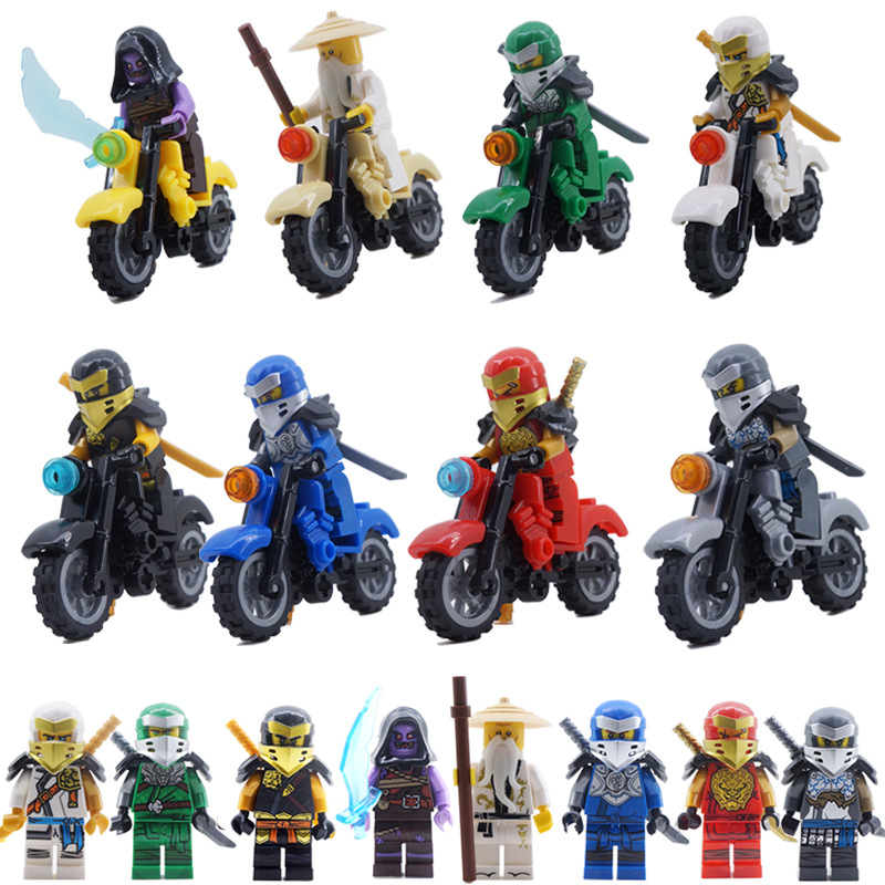 Ninja Toys Building Blocks Anime Mini Figures Set with Motorcycle Role Play Encourage Imaginative Play Collection Series Gifts For Kids 