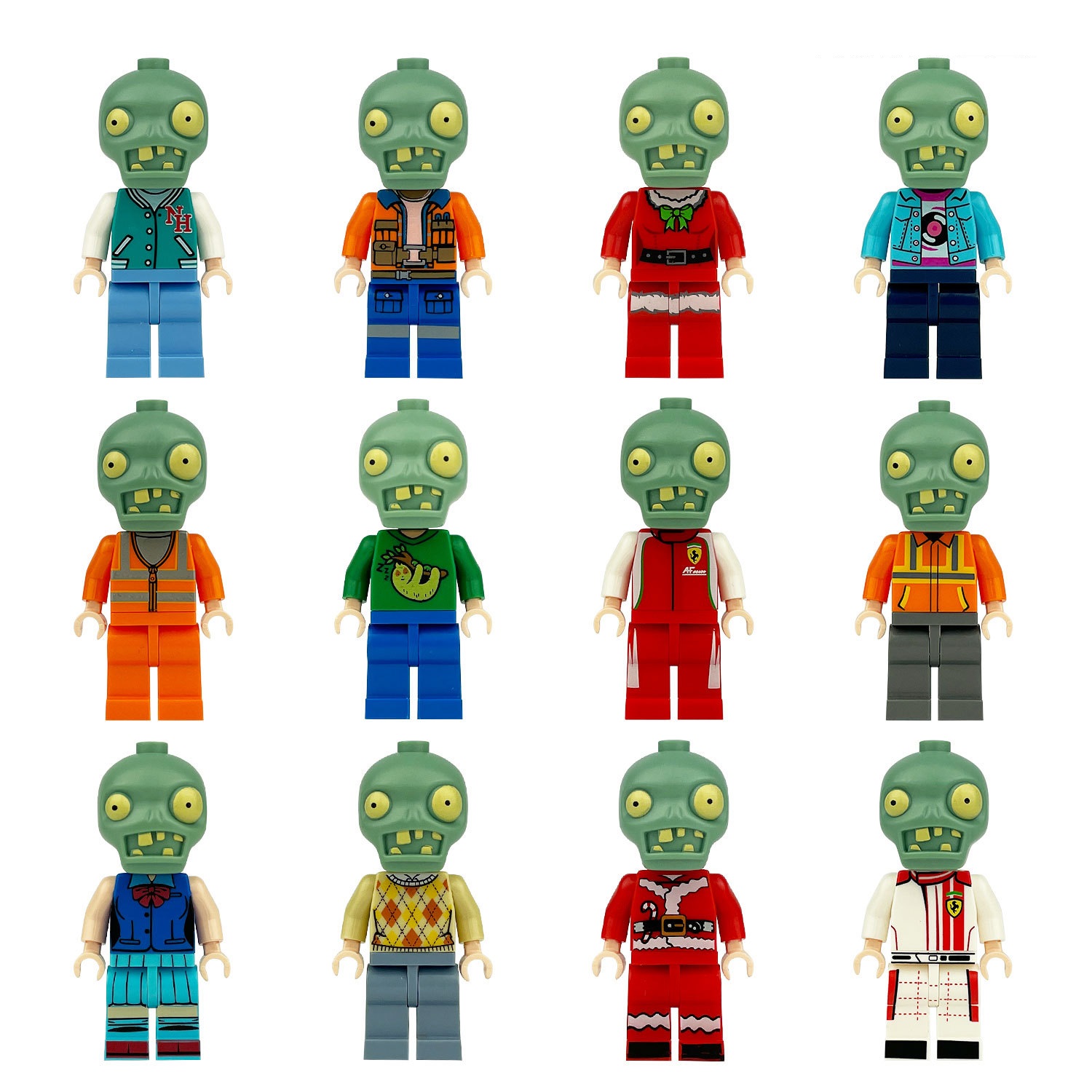 (Style C) Plants V.S. Zombies Mini Figures Role Play Toys Building Blocks Collection Series Educational Toys Gifts for Boys and Girls