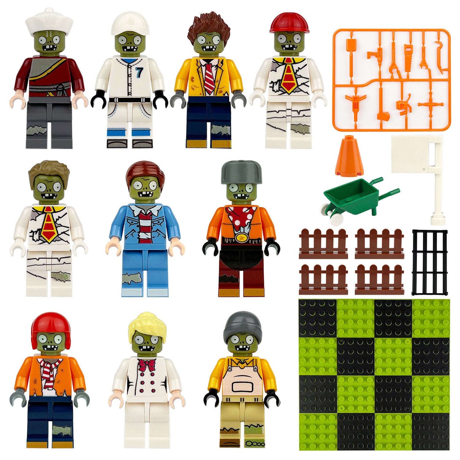 (Style C) Plants V.S. Zombies Mini Figures Role Play Toys Building Blocks Collection Series Educational Toys Gifts for Boys and Girls