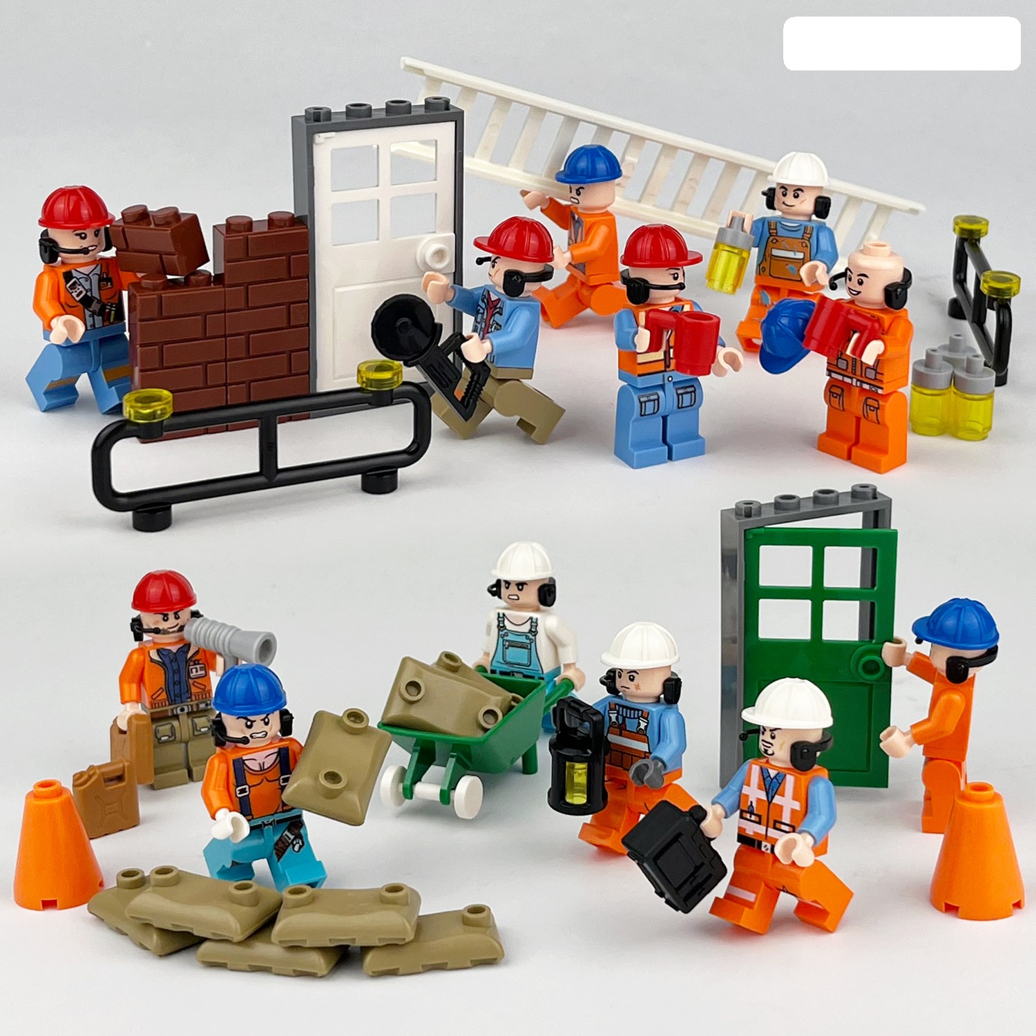 (Style B) Engineer Mini Figures Toy Building Blocks Set DIY Construction Collection Stimulate Interest Role Play Decoration and Gifts for Kids
