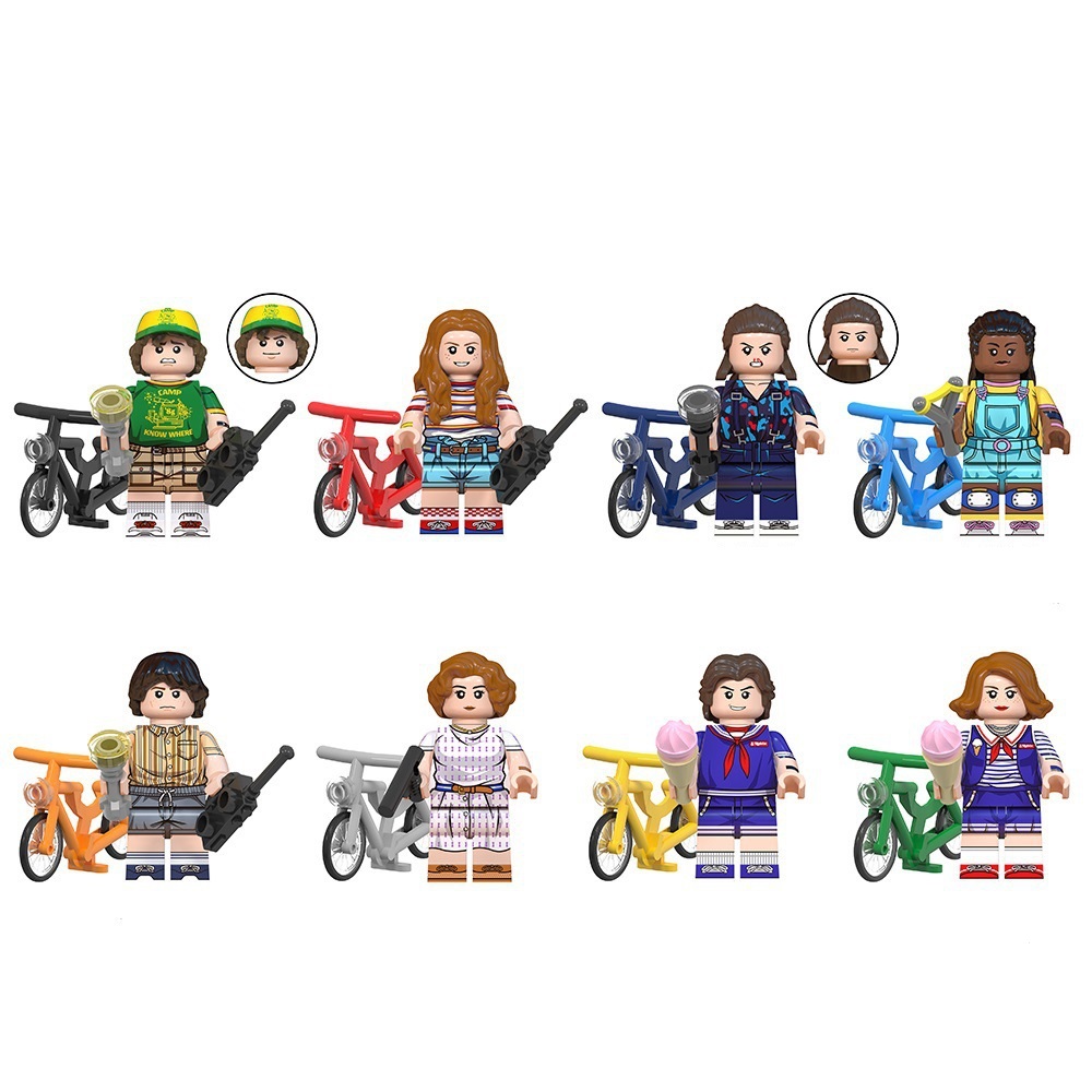 Movie Series Minifigure TV Figures Building Blocks Mini Toys for Kids Fit Lego with Bicycle