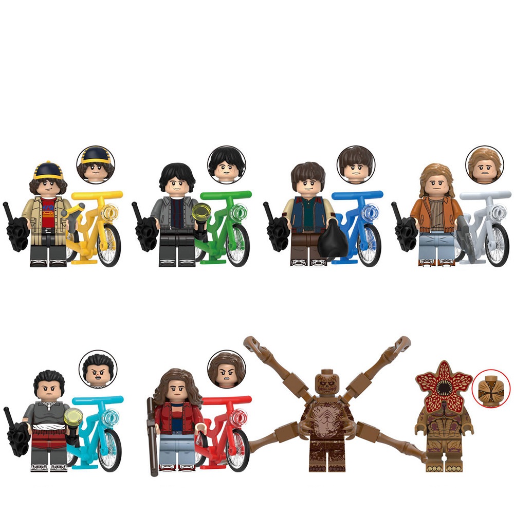 (Style A) Movie Series Minifigure TV Figures Building Blocks Mini Toys for Kids Fit Lego with Bicycle