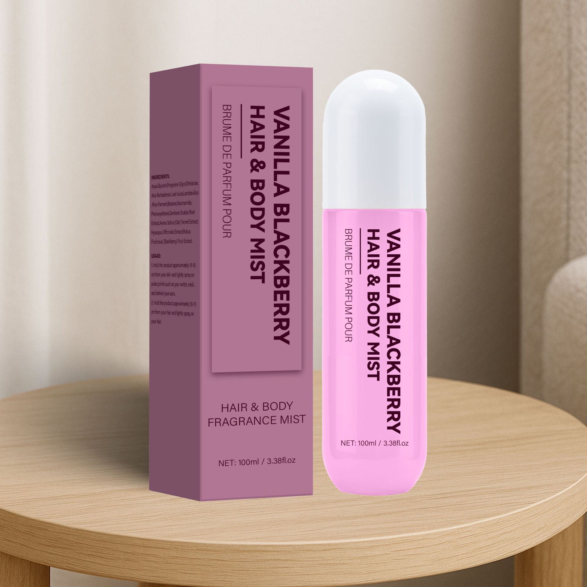 Vanilla Blackberry Hair And Body Mist Dual Use Lightweight Fragrance For Daily Wear Summer Fresh Scent