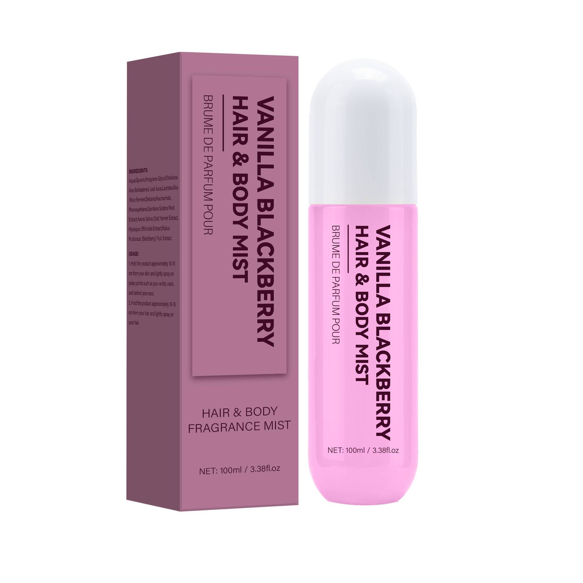 Vanilla Blackberry Hair And Body Mist Dual Use Lightweight Fragrance For Daily Wear Summer Fresh Scent