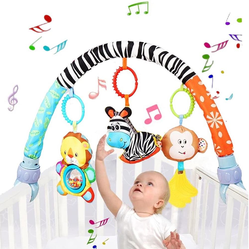 Baby Stroller Arch Toys Car Seat Bouncer Bar Mobile Bassinet Adjustable Baby Hanging Toys Fit Crib Bed Feeding Chair for Newborn