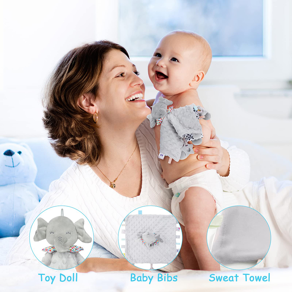 (PK mouse) Baby Comforter Blanket with Tags Teether Soft Plush Newborn Sleeping Dolls Kids Fashion Sleep Toy Soother Appease Towel Bibs