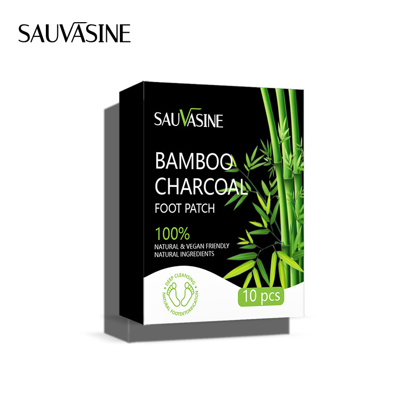 Bamboo Charcoal Foot Patch Detoxifying Soothing Massage Foot Mask For Tired Feet Daily Home Care 10 Patches