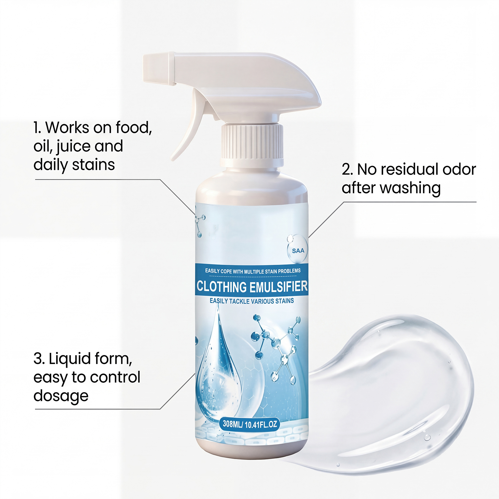Clothes Stain Remover Fast Remove Stubborn Stains Mild Gentle Convenient Clean All Kinds Garments