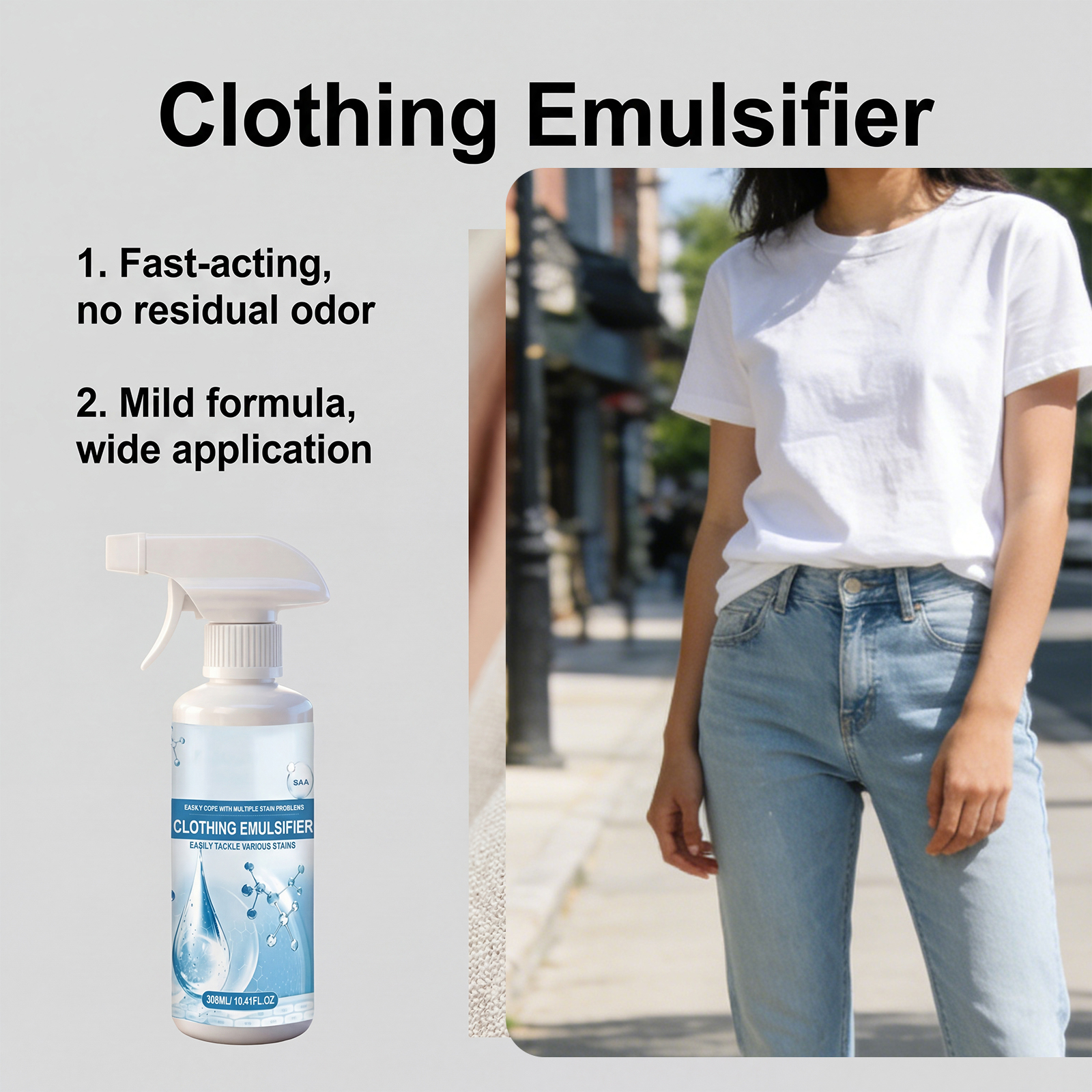 Clothes Stain Remover Fast Remove Stubborn Stains Mild Gentle Convenient Clean All Kinds Garments