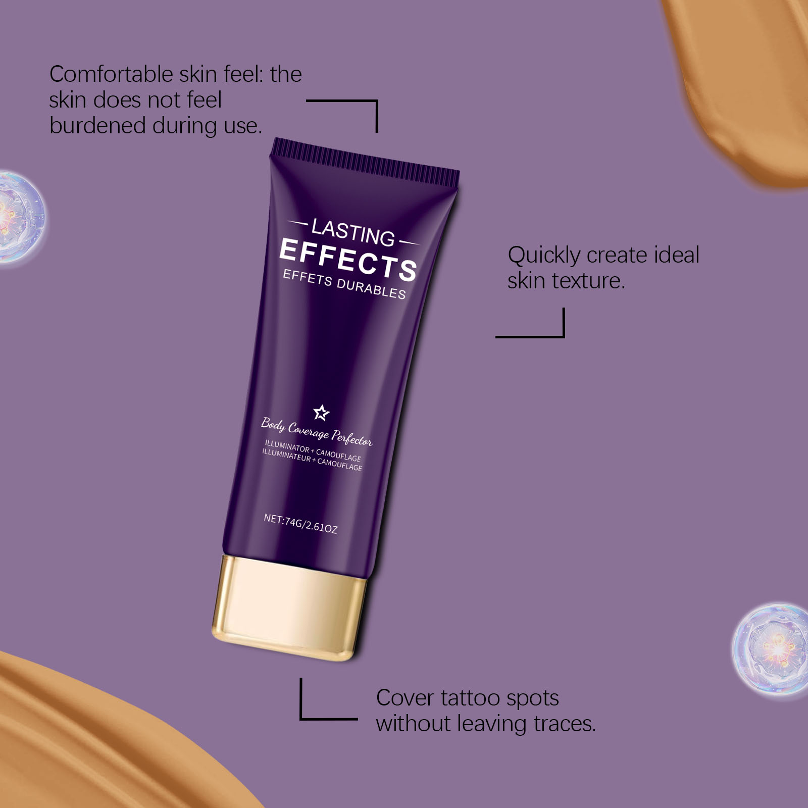 Deep Skin Tone Concealer Lightweight Fit Hydrating Non Cracking Daily Cover Blemishes Face Body