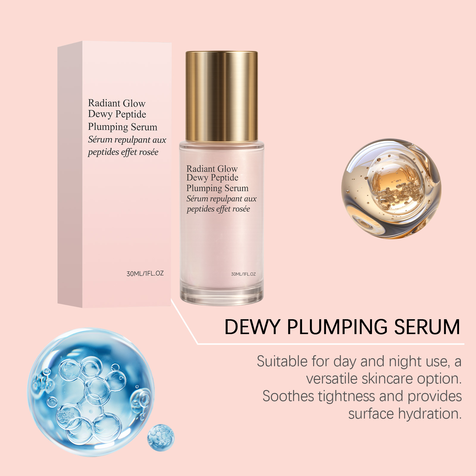 Hydrating Essence Moisturizing Mild Nourish Facial Skin Replenish Water Soft Glossy Transparent Daily Skincare Care