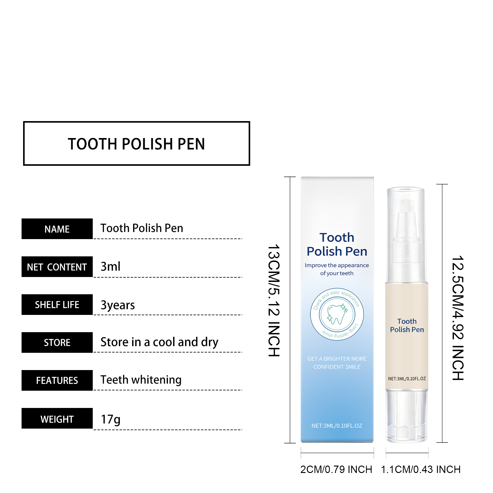 Tooth Cleansing Pen Polishing Care Remove Stains Freshen Breath Boost Tooth Natural Shiny Clean Daily Dental Care