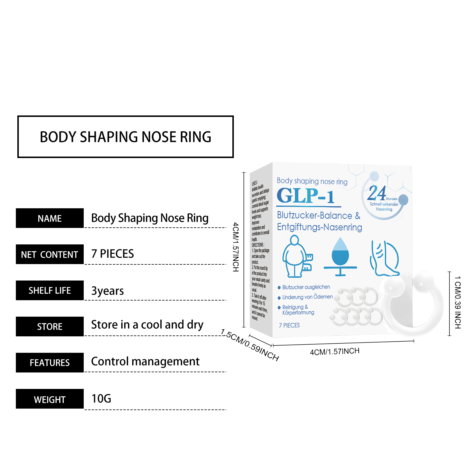 Body Care Nose Ring Daily Portable Snug Wear Mild Nourish Care Light Body Contour