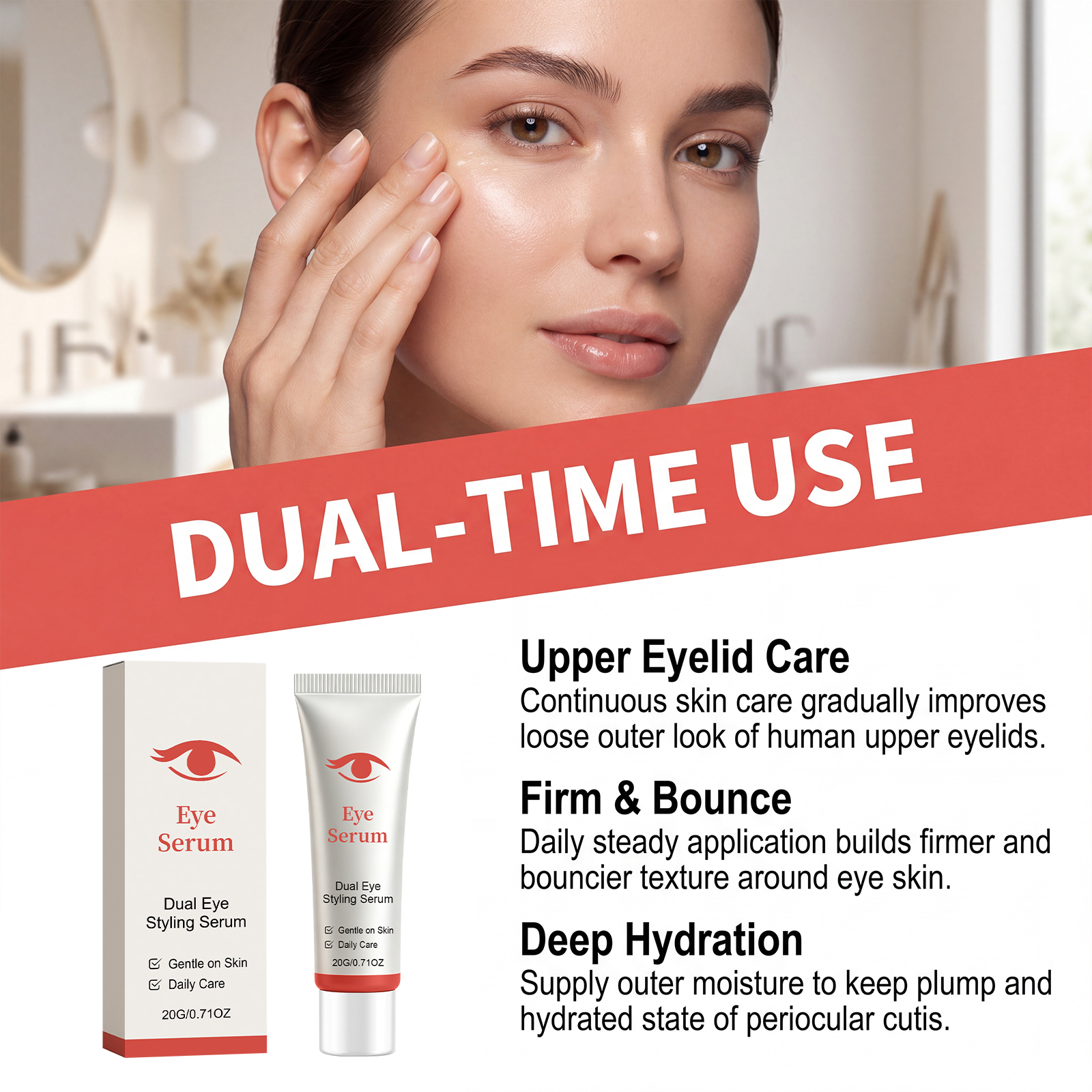 Eye Care Essence Mild Gentle Light Soft Moisturize Daily Eye Skin Coating Care