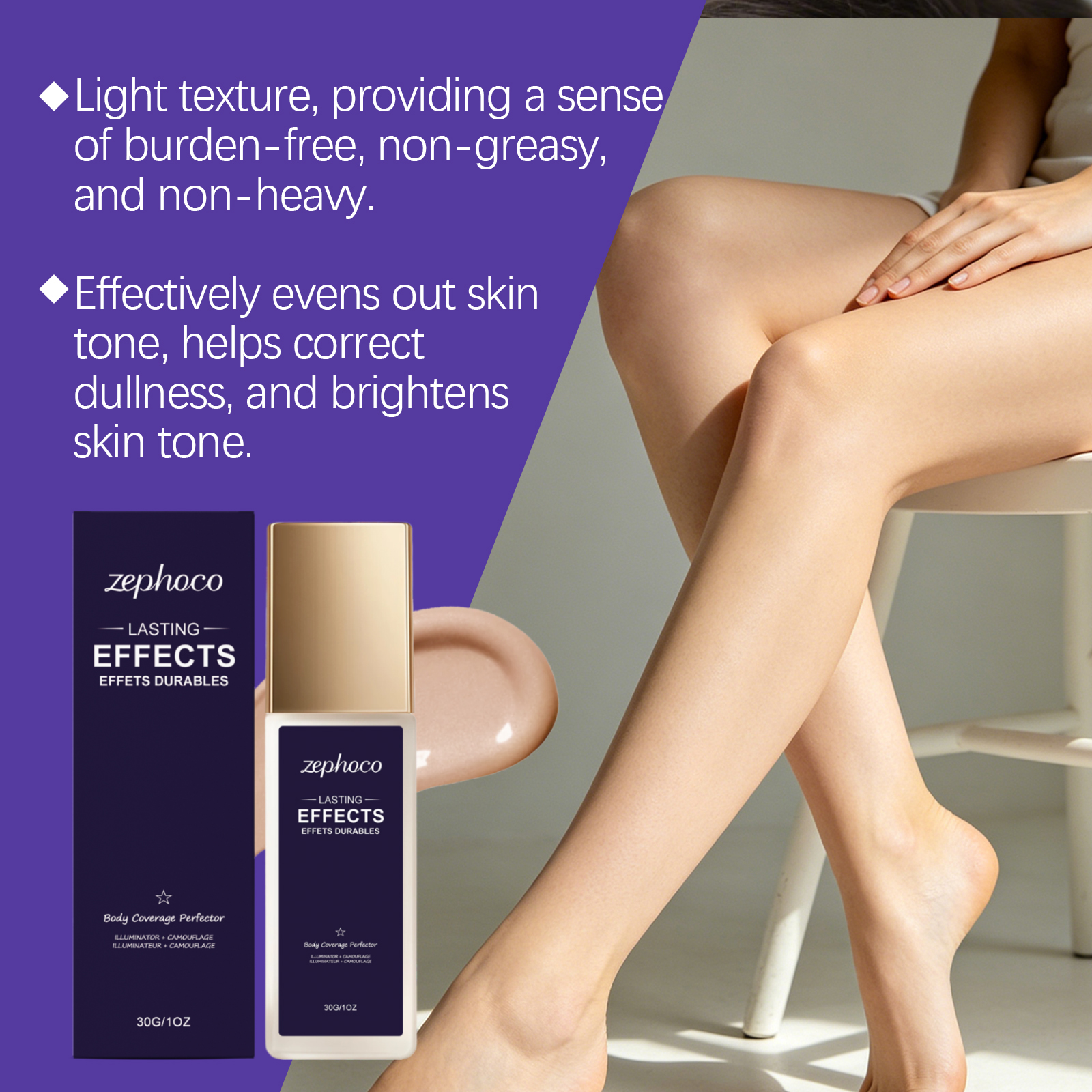 Body Color Evening Concealer Natural Shade Lightweight Adhesive Long Lasting For Face And Skin