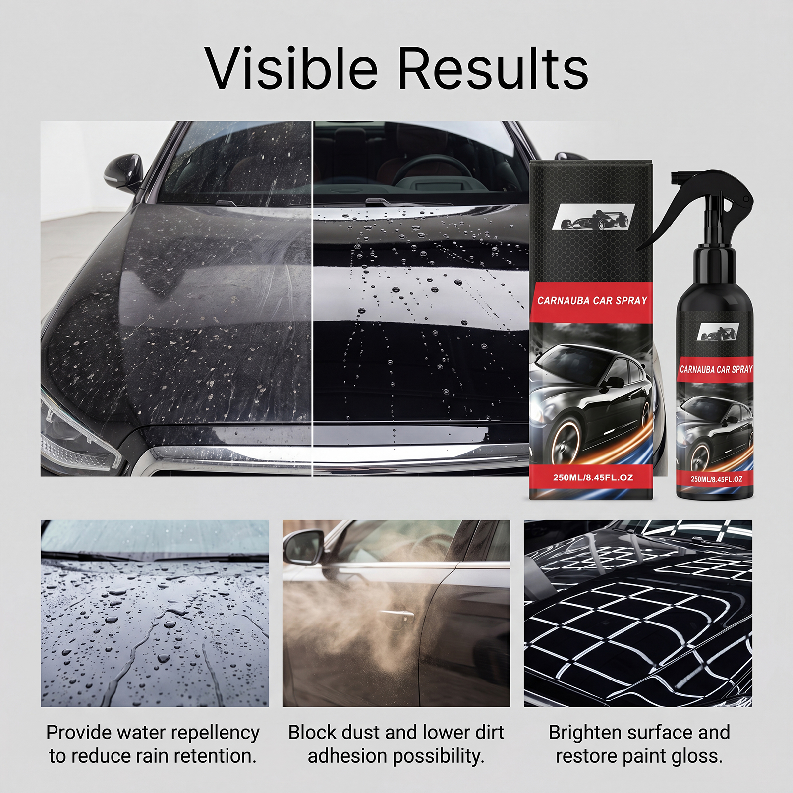 Car Brazil Palm Wax Spray Coating Whole Vehicle Paint Surface Maintenance Spray Agent