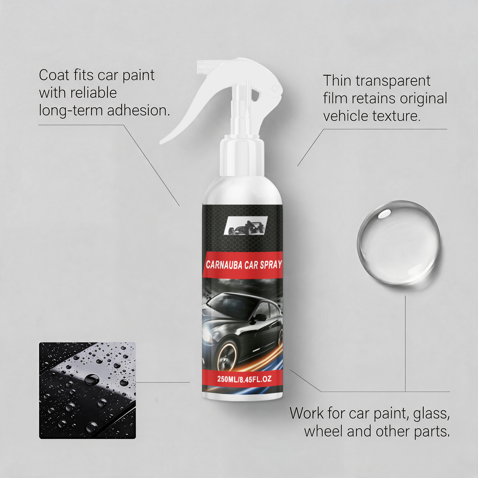 Car Brazil Palm Wax Spray Coating Whole Vehicle Paint Surface Maintenance Spray Agent