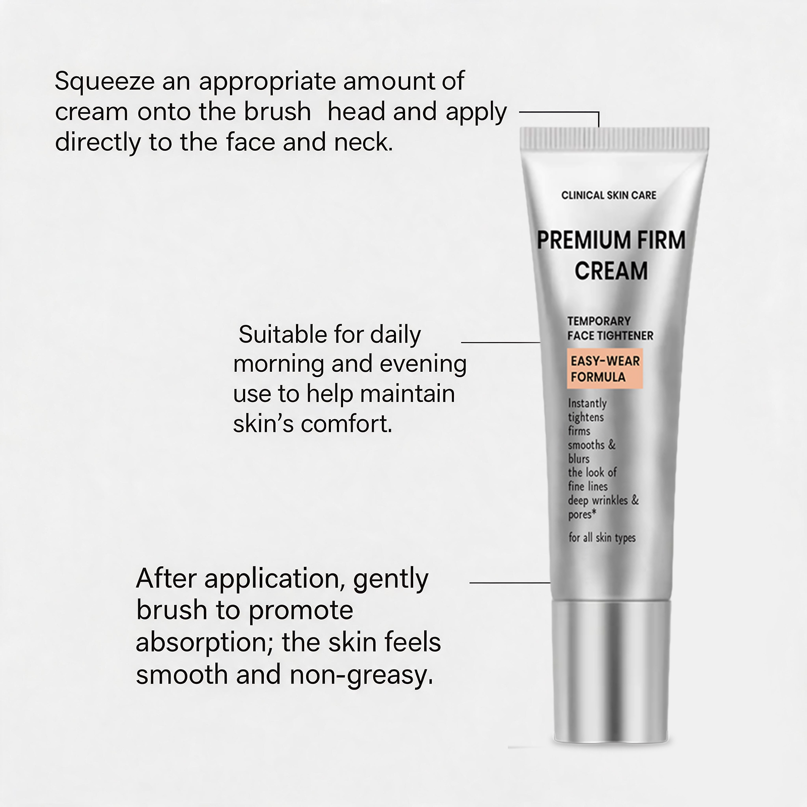 Skin Care Cream Soft Texture Fit Facial Skin Easy Smear Smooth Tender Daily Primer Care Cream