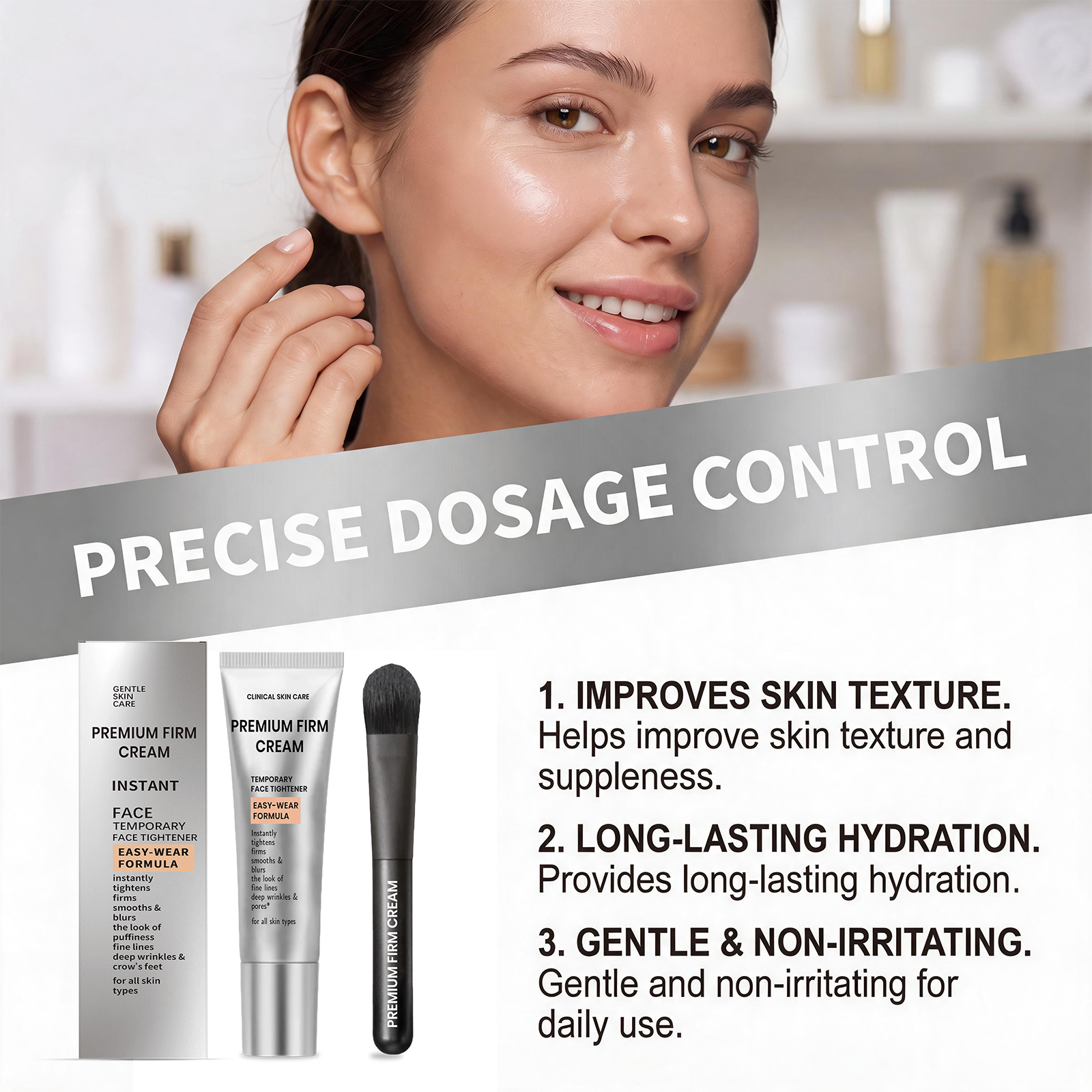 Skin Care Cream Soft Texture Fit Facial Skin Easy Smear Smooth Tender Daily Primer Care Cream
