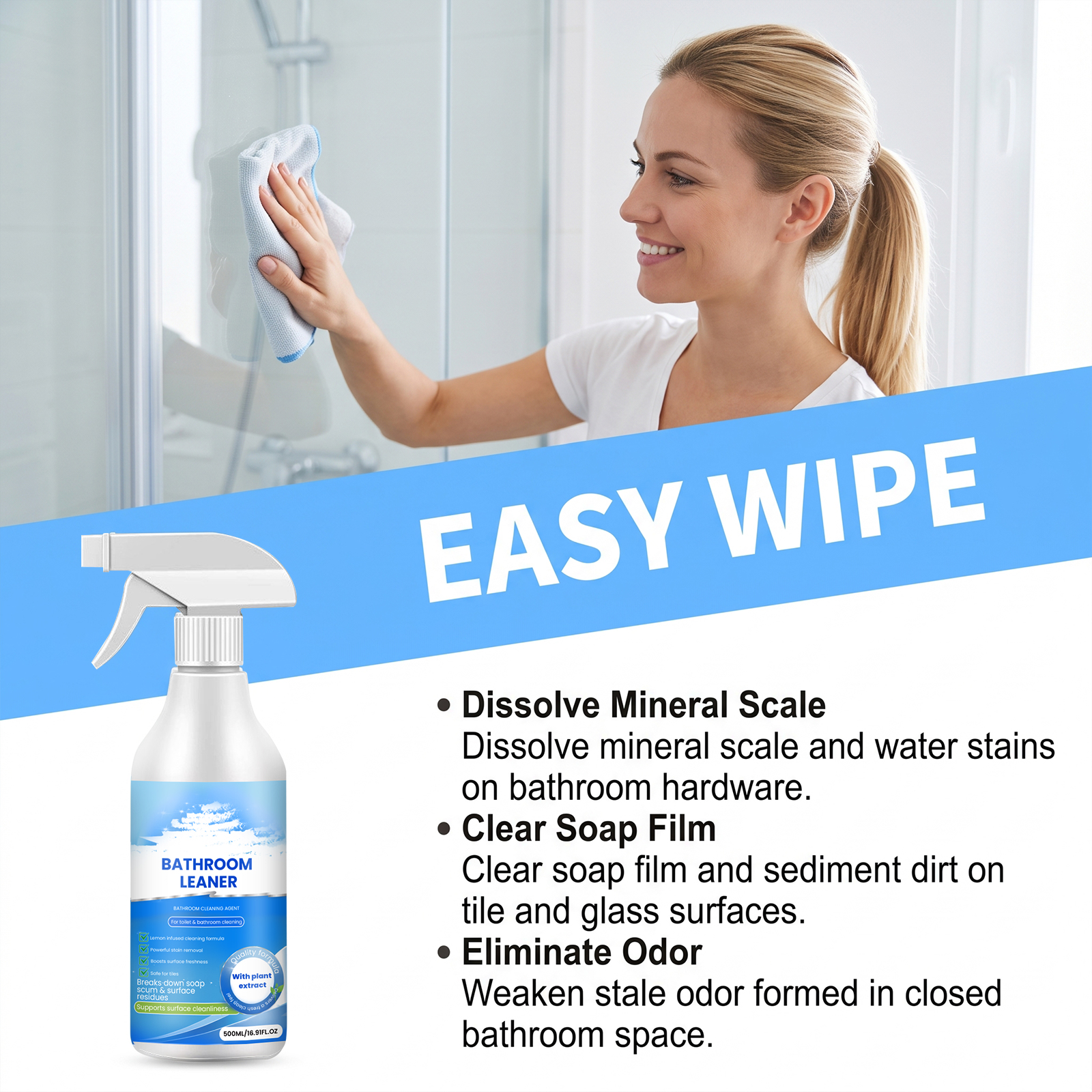 Bathroom Cleaner Daily Household Renovation Agent For Tile Glass Limescale Water Stain Removal