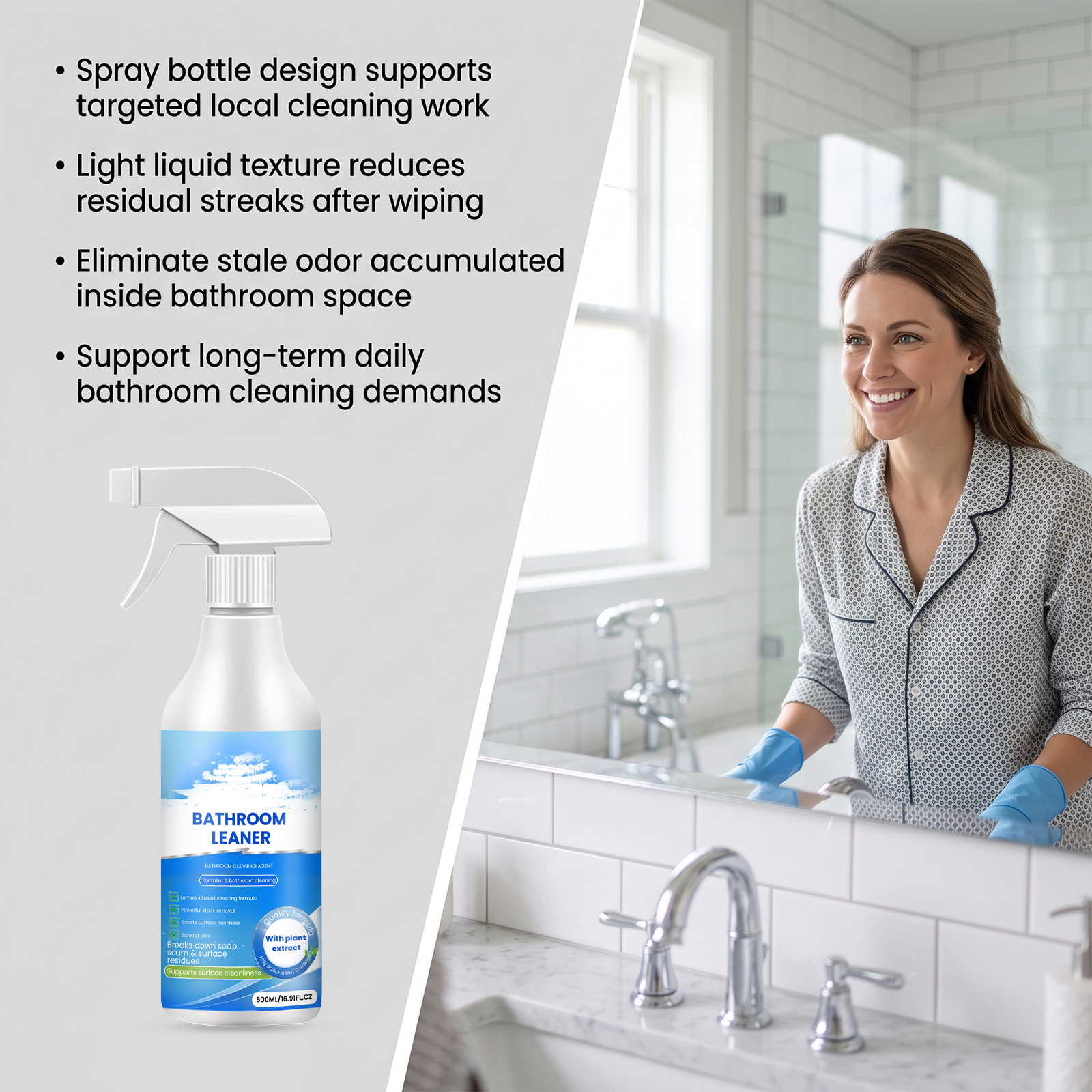 Bathroom Cleaner Daily Household Renovation Agent For Tile Glass Limescale Water Stain Removal