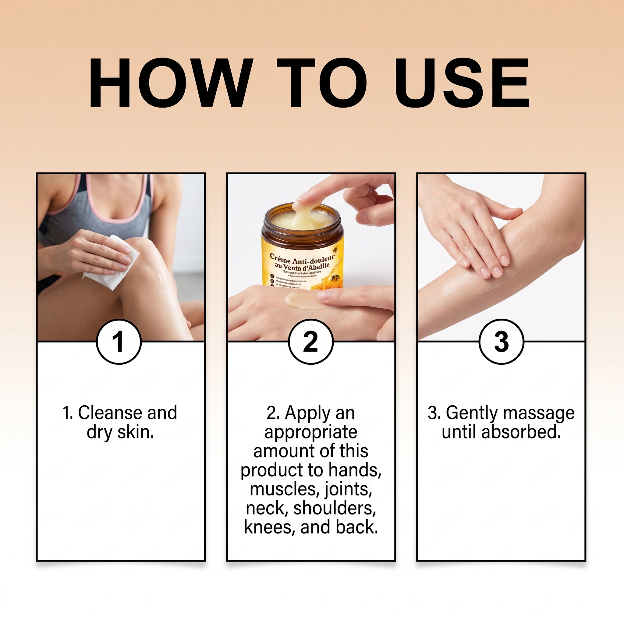 Bee Venom Joint Care Cream Daily Care Elbow Knee Body Joint Comfort Moisturizing Massage Care Ointment