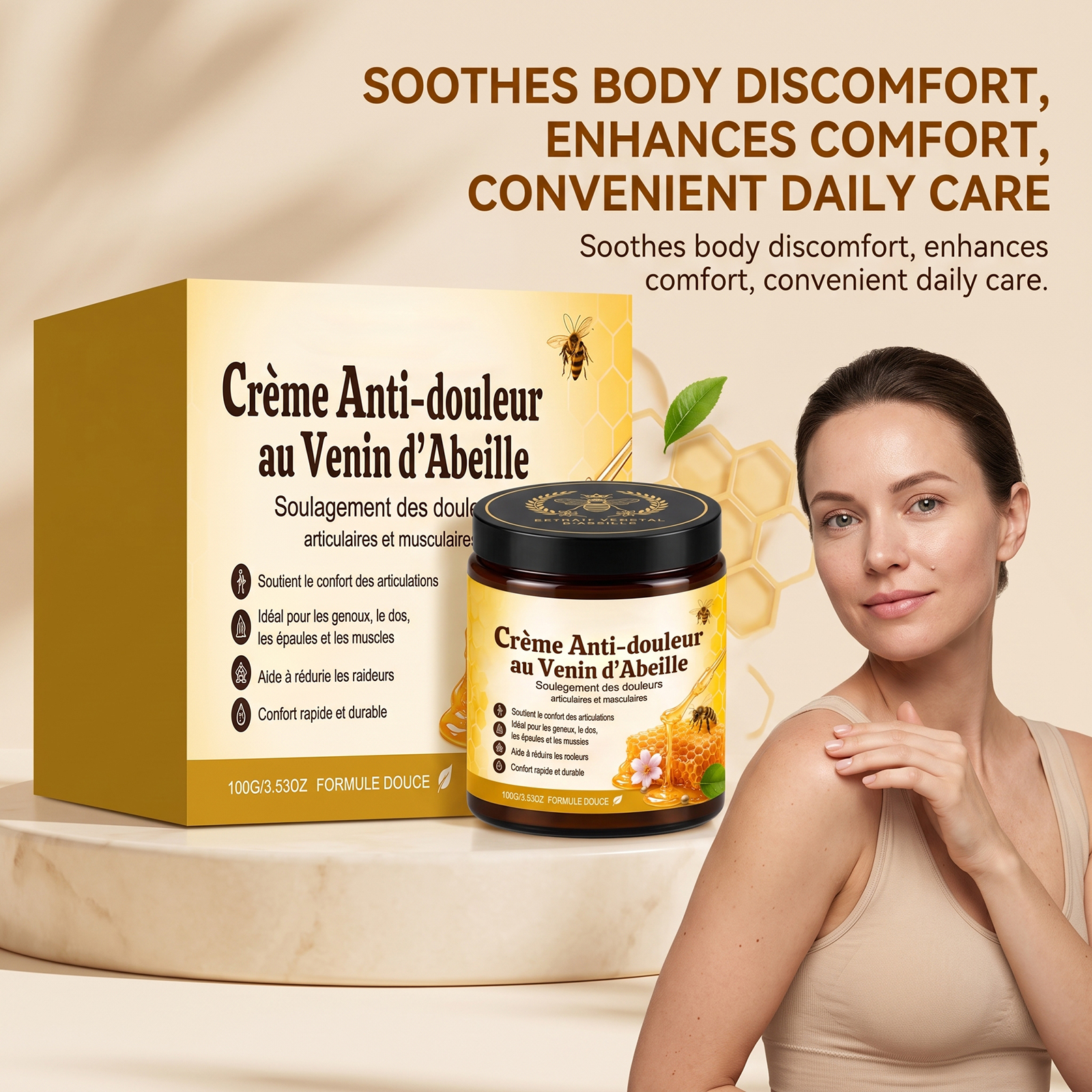 Bee Venom Joint Care Cream Daily Care Elbow Knee Body Joint Comfort Moisturizing Massage Care Ointment