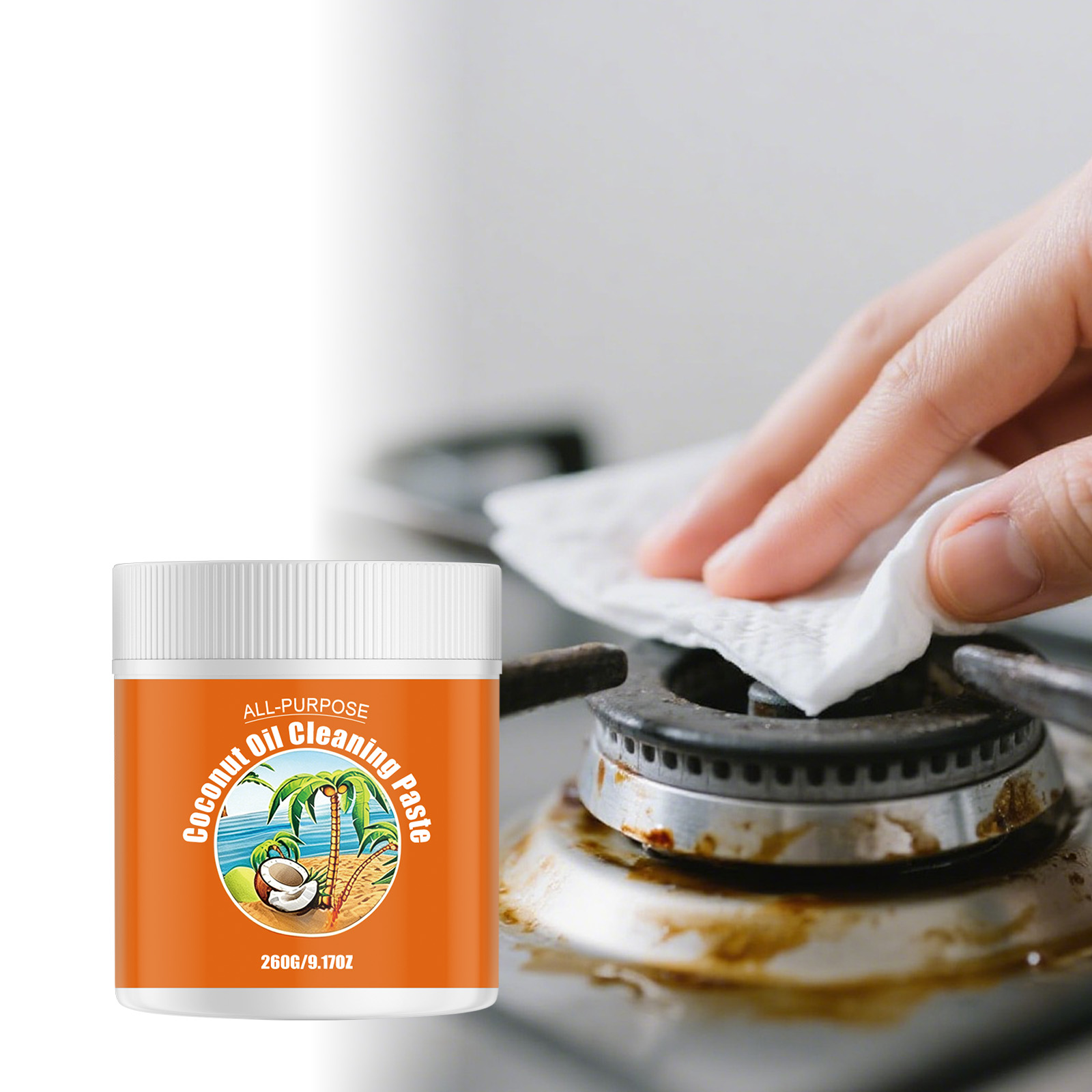 Coconut Oil Multipurpose Cleaning Paste Kitchen Bathroom Multieffect Remove Stubborn Household Stains Supplies