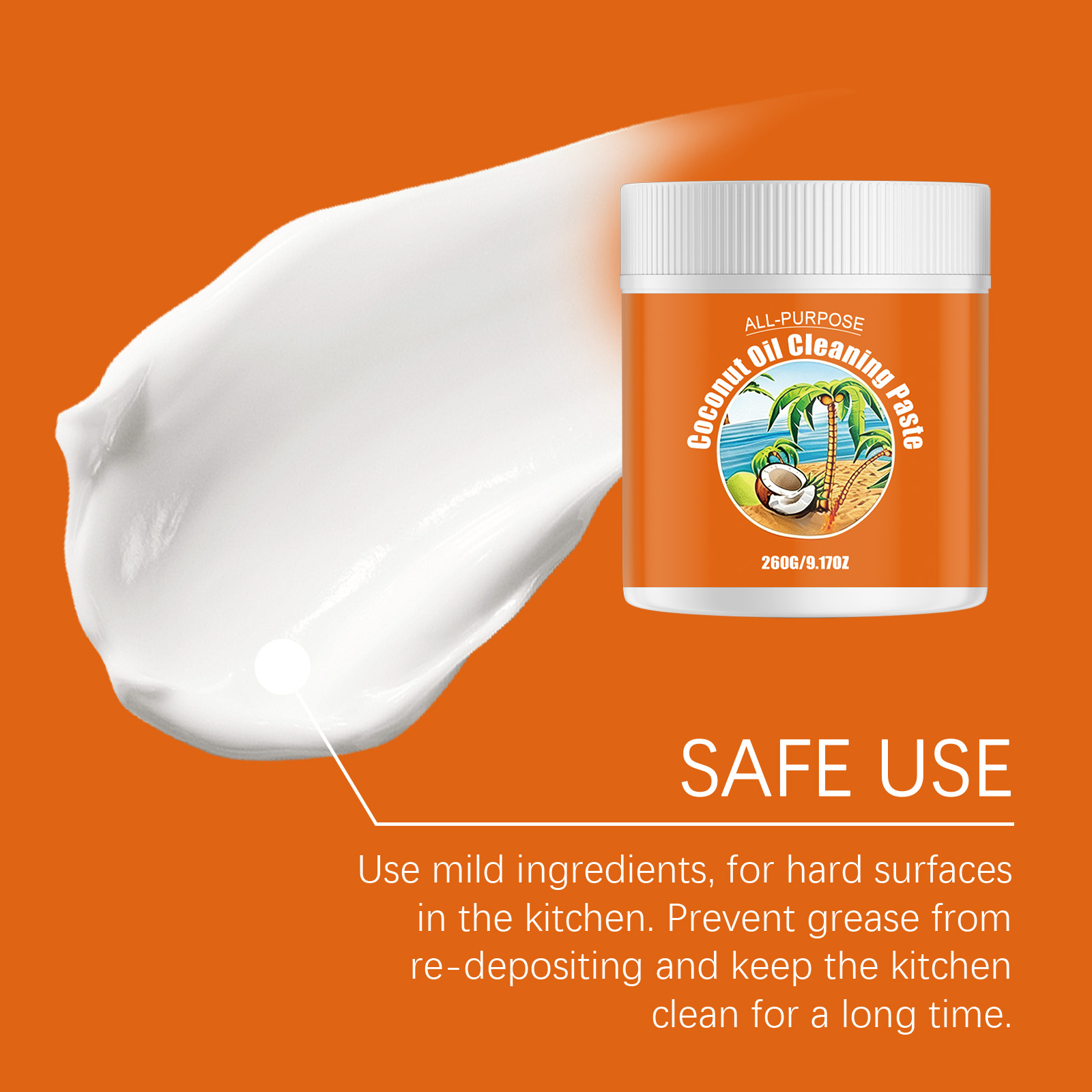 Coconut Oil Multipurpose Cleaning Paste Kitchen Bathroom Multieffect Remove Stubborn Household Stains Supplies