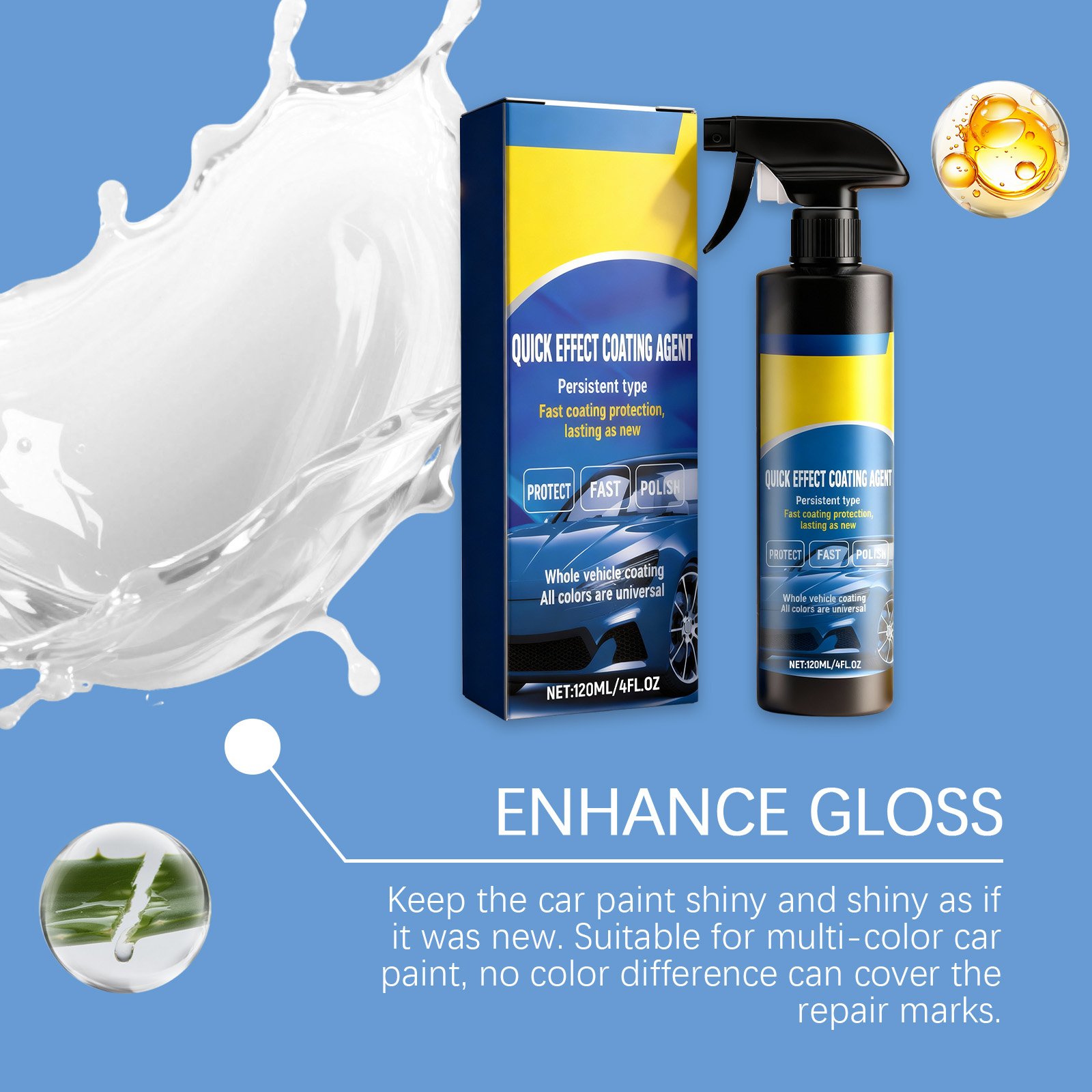 Automotive Coating Agent Care Car Paint Surface Smooth Waterproof Decontamination Brightening Polishing Vehicle Finish Agent