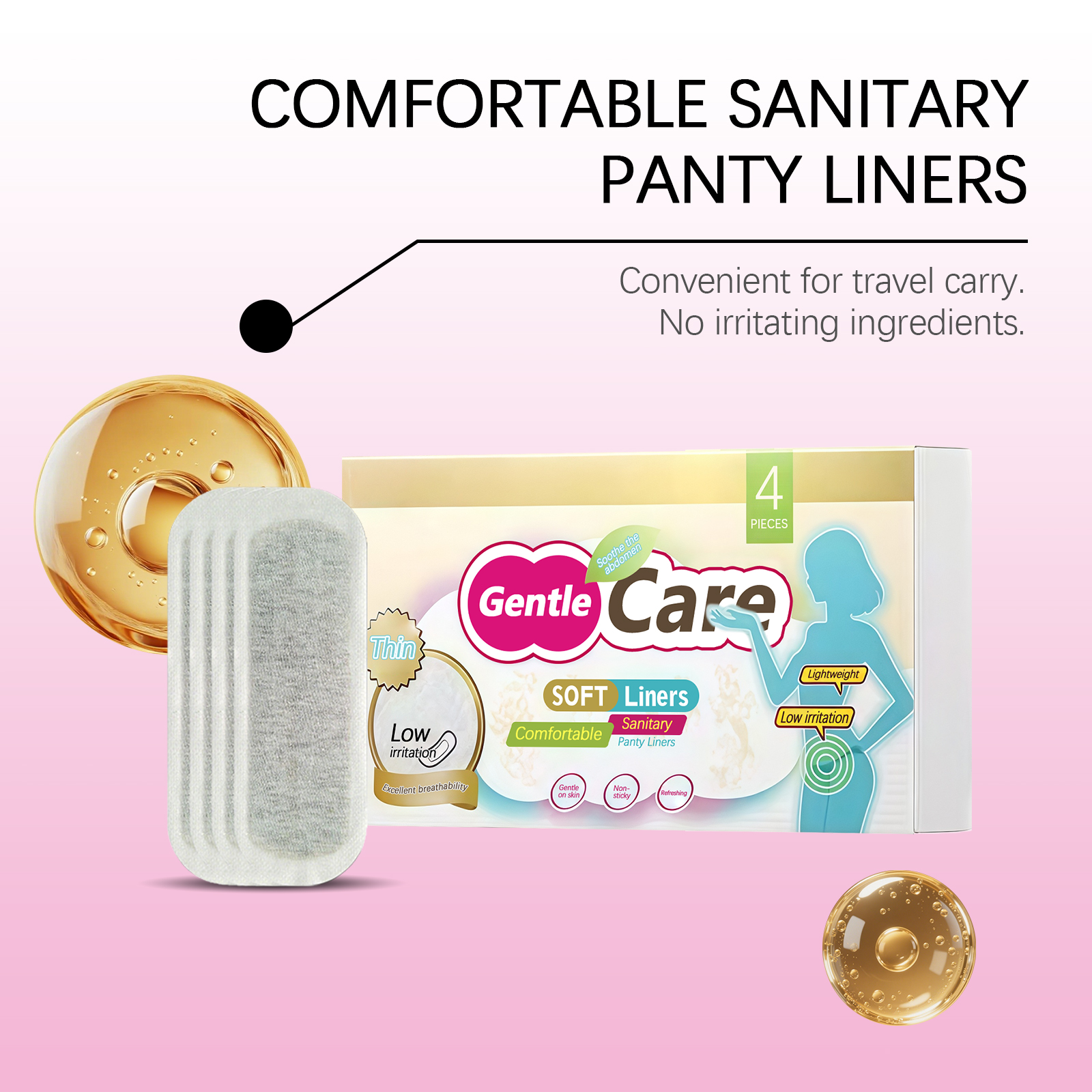 Feminine Care Pads Gentle Soft Breathable Thin Closefitting Suitable For Daily Use Ladies